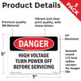 thumbnail image 2 of High Voltage Turn Power Off Before Servicing OSHA Danger Vinyl Decal Label 7 Inch x 5 Inch - 5 Pack, 2 of 6