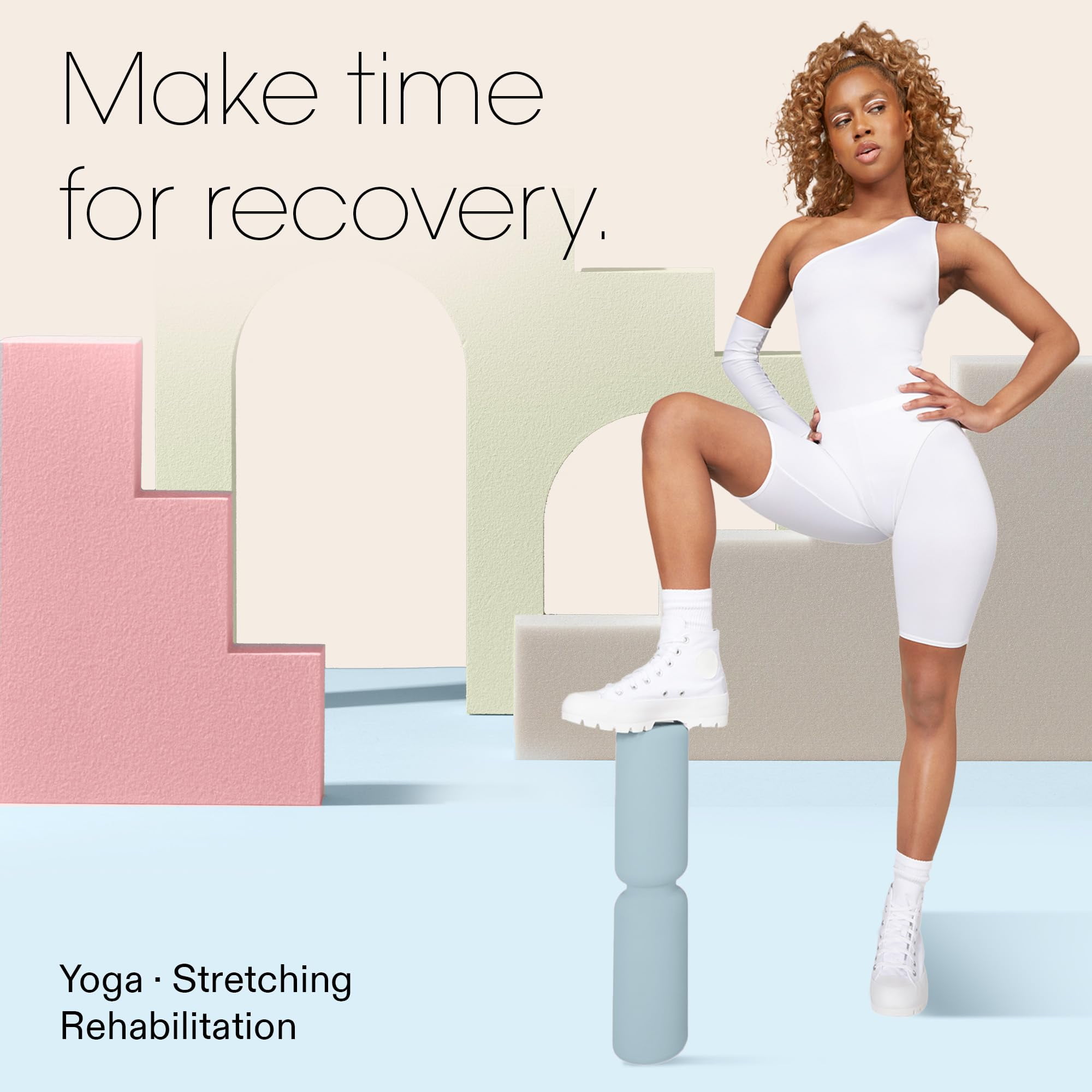 Bala Hourglass Foam Roller (Sea) - Soft Density Back Roller Foam for Physical Therapy