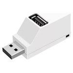 Mini Portable 3 Port USB 2.0 Deconcentrator Direct USB HUB Extension HUB White