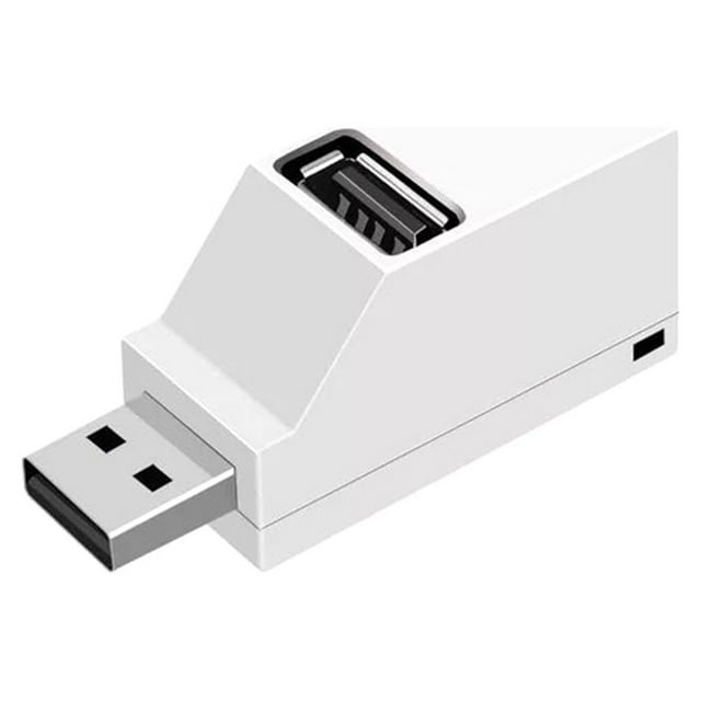 EeaseCA Mini Portable 3 Port USB 2.0 Deconcentrator Direct USB HUB Extension HUB White