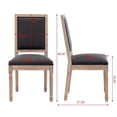 thumbnail image 7 of Dining Chairs Set of 2, French Linen Upholstered Dining Room Chairs with Squre Fabric Backrest and Carving Solid Wood Leg, Farmhouse Style Accent Chair for Living Room Kitchen, Gray, 7 of 7