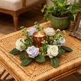 thumbnail image 1 of Plastic Candlestick Decorative Ring Simulated Rose Candlestick Wreath Artificial Flower Candle Holders and Window Display for Wedding Tabletop Decorations(1Pcs) Rkxzt, 1 of 8