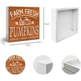 thumbnail image 6 of Zomyto 7x7 IN Fall Wooden Box Sign Desk Decor, Farm Fresh Pumpkins Wood Sign, 6 of 6