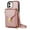 Rosegold, variant on Dteck Wallet Case For iPhone 11, Crossbody Zipper Wallet Case with Credit Card Holder Slot Purse Leather Protective Case Cover For Apple iPhone 11 6.1 inch 2019, Purple