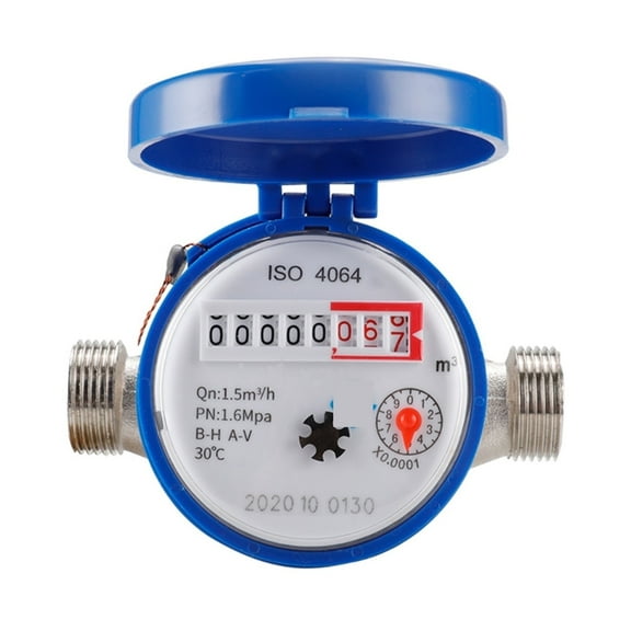 Water Meter Water Flow Meter, 1.5m3/h 0-30 Cold Water Meter Accurate To 0.0001 For Garden Home Use Easy To Read ,Good Performance