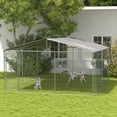 thumbnail image 2 of PawHut Dog Kennel Outdoor Dog Run w/ Canopy, 13' x 13' x 7.6', 2 of 10