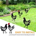 thumbnail image 4 of Pollo Granja Arte Silueta Estaca Metal Gallo Ornamento Modelo Imitación Animal Ornamento Miniatura Decoración Jardín Gallina Decoración Suelo Insertar Patio Arte Scienceny TO005668-02, 4 of 7