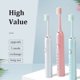 thumbnail image 4 of Nuevo cepillo de dientes eléctrico con vibración sónica para adultos, 5 velocidades, 7 niveles, resistente al agua, carga USB, 2 cabezales de cepillo, pelo suave, pareja, 4 of 5