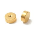 thumbnail image 2 of 304 Stainless Steel Ear Nuts Safety Screw Flat Round Earring Backs Real 18K golden Plated 5x2mm Hole: 0.8mm, 2 of 3