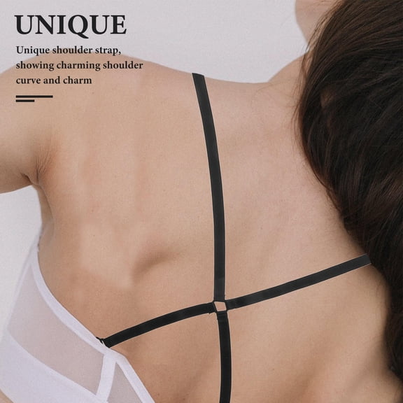 Amosfun Stretchable Cross Back Bra Strap Black Adjustable Comfortable Fit for Dresses