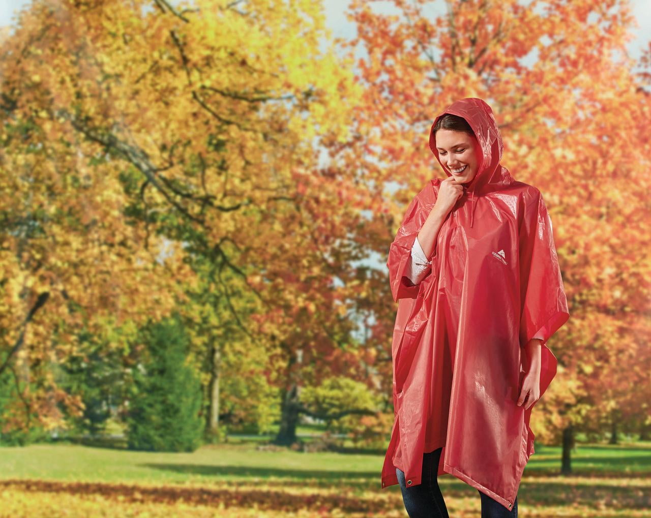 Men & Women Rainwear Waterproof Rain Jacket Coat Attached Hood Raincoat Poncho 
