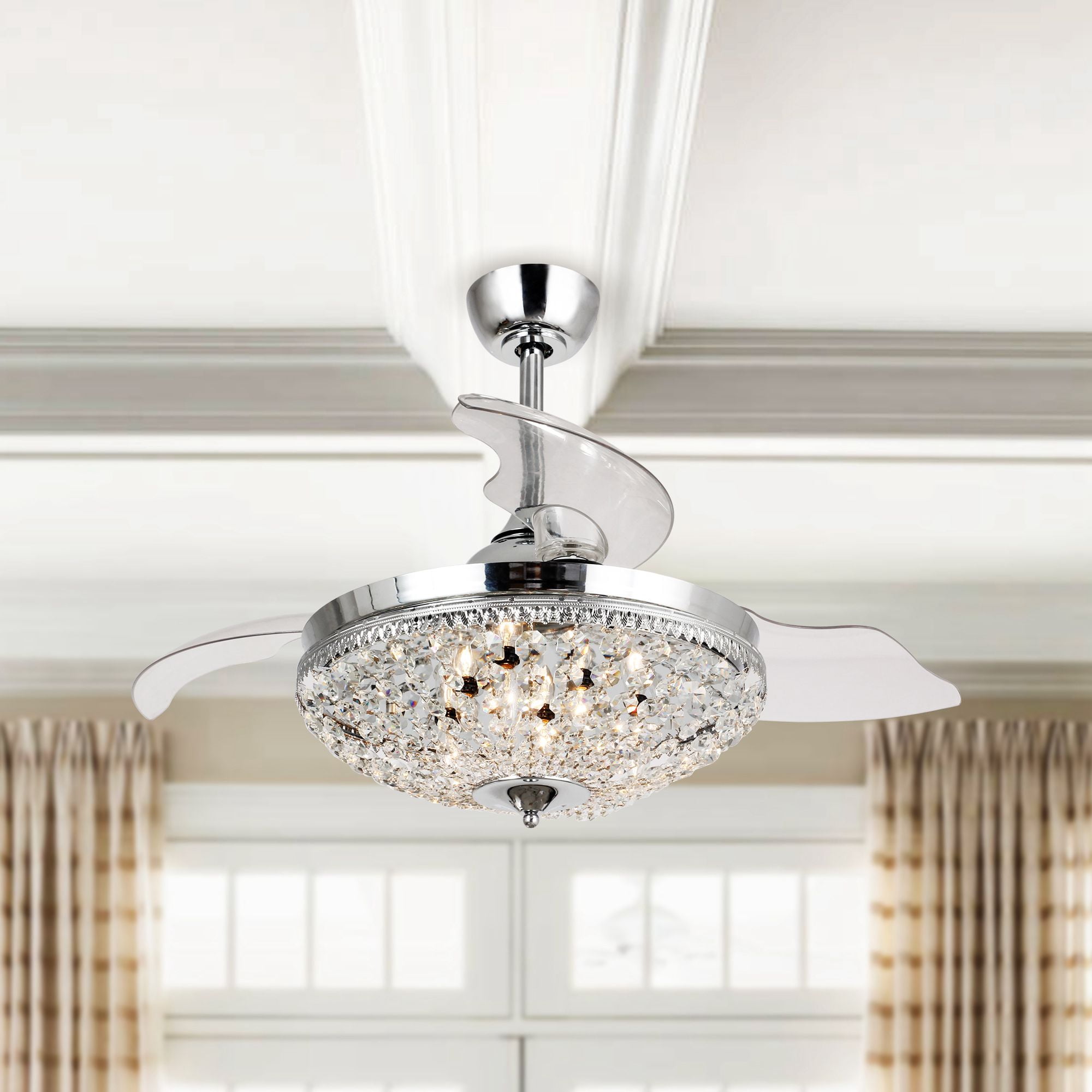 42 Inch Crystal Ceiling Fan with Remote Control ...