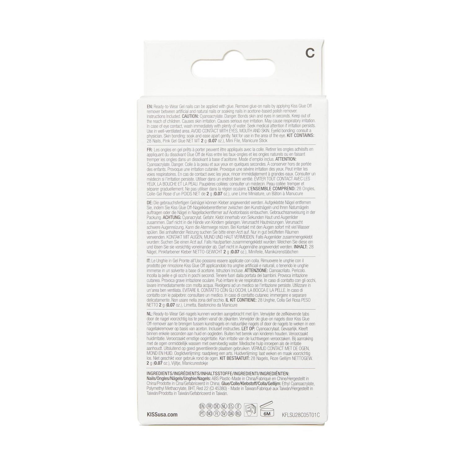 KISS Gel Fantasy - 28 faux ongles, longs Haut volume.