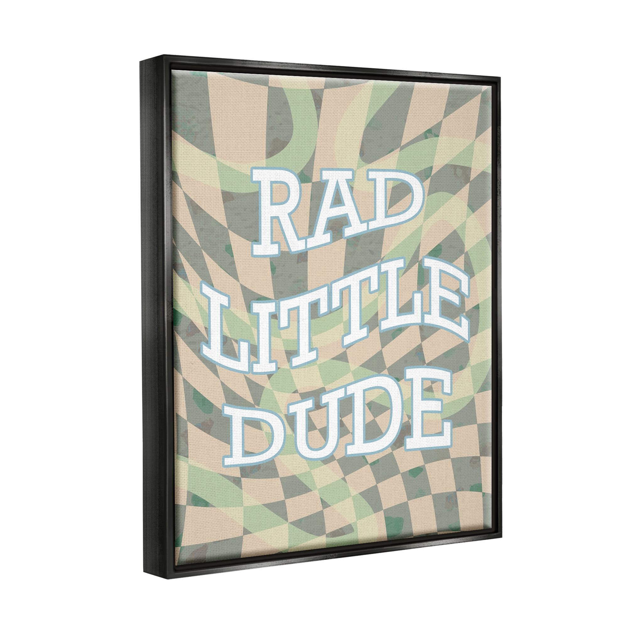 Stupell Industries Rad Little Dude Phrase Inspirational Painting Black Floater Framed Art Print Wall Art, 25 x 31