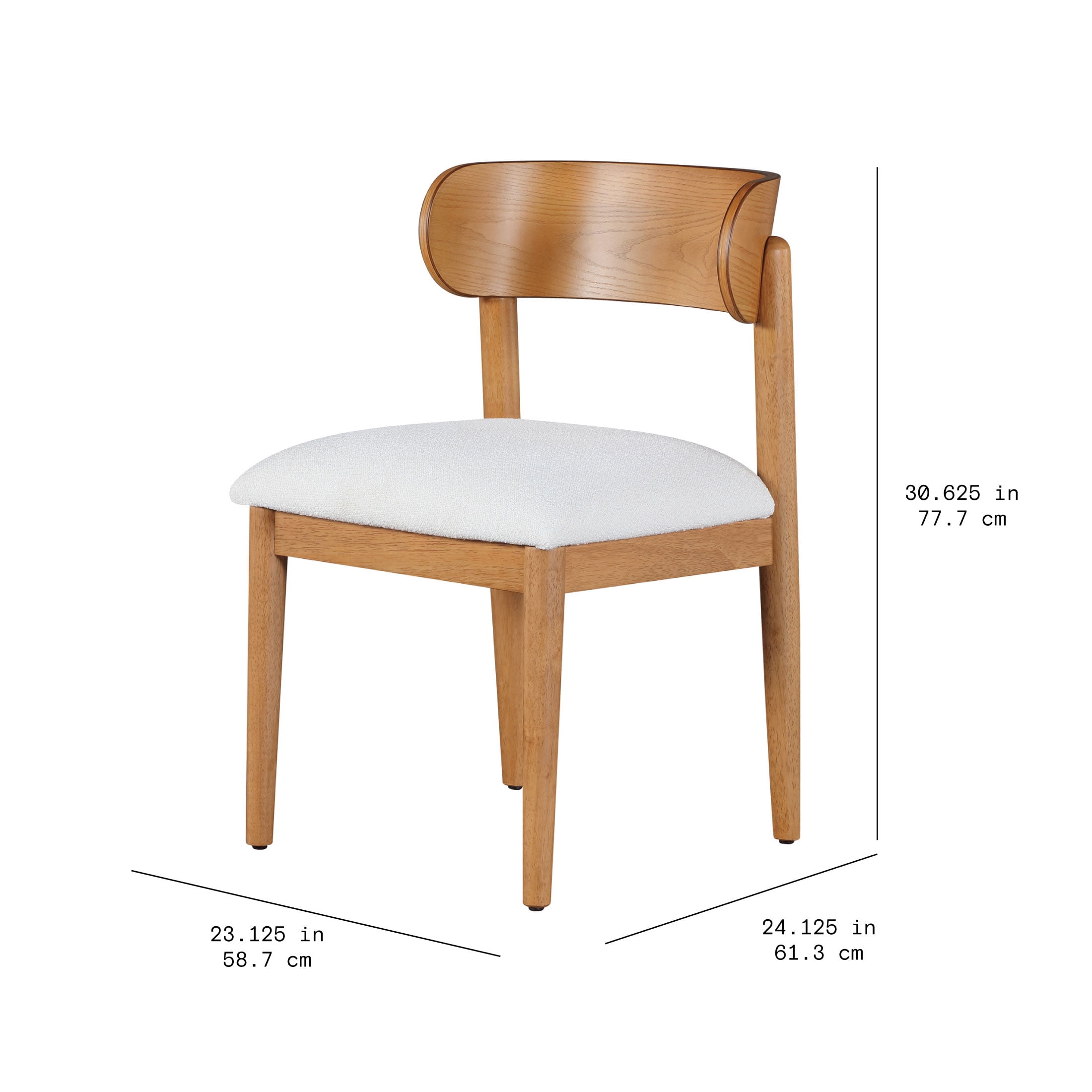 Beautiful Drew Dining Room Chair by Drew Barrymore, Warm Honey Finish, 2 Pack