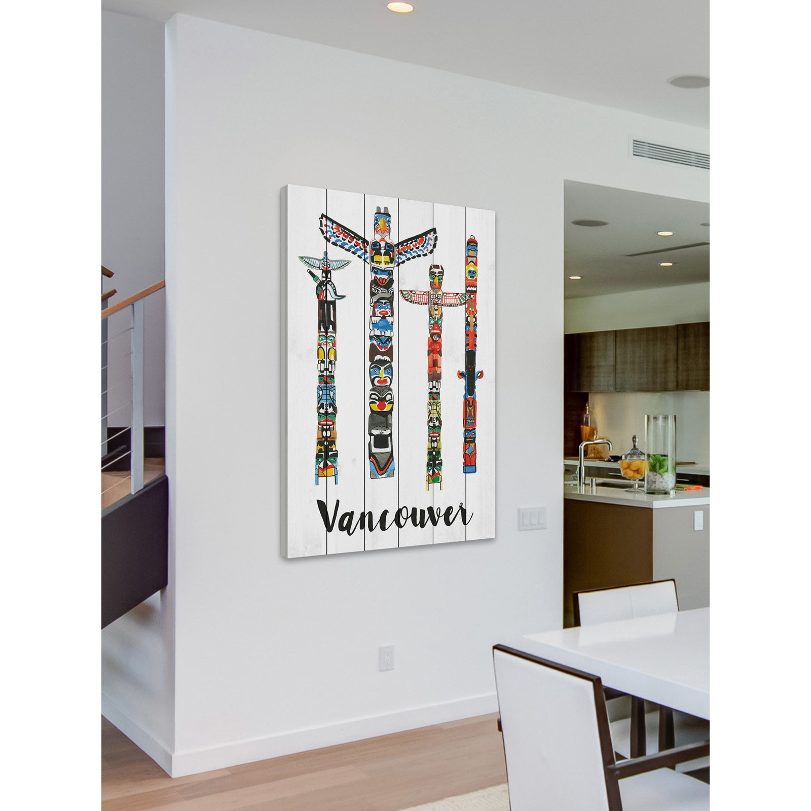 Marmont Hill "Vancouver Totems" by Molly Rosner Painting Art Print on White Wood