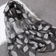 thumbnail image 1 of Qarigey Estola de urdimbre para mujer, bufanda larga con estampado de hojas, estilo veraniego Accesorios de disfraces beige, 1 of 2