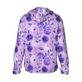 thumbnail image 2 of Goofa Violet Printed Women's UPF 50+ Sun Protection Hoodie Jacket Lightweight Long Sleeve Sun Shirt for Women with Pocket Hiking Outdoor-Small, 2 of 9