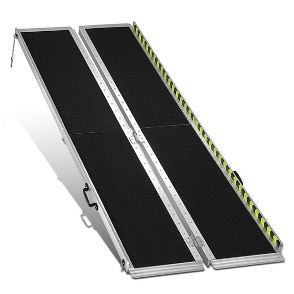 DNA Motoring 7Ft Portable Folding Aluminum Wheelchair Scooter Ramp for Home Steps Doorways, 800Lbs Capacity