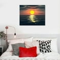 thumbnail image 4 of WERPE  Canvas Prints Wall Art Decor Large Yellow Sunset over the ocean Picture Curved Horizon Painting Artwork for Dining Room Kitchen Home Decor Stretched and Framed Ready to Hang, 4 of 4