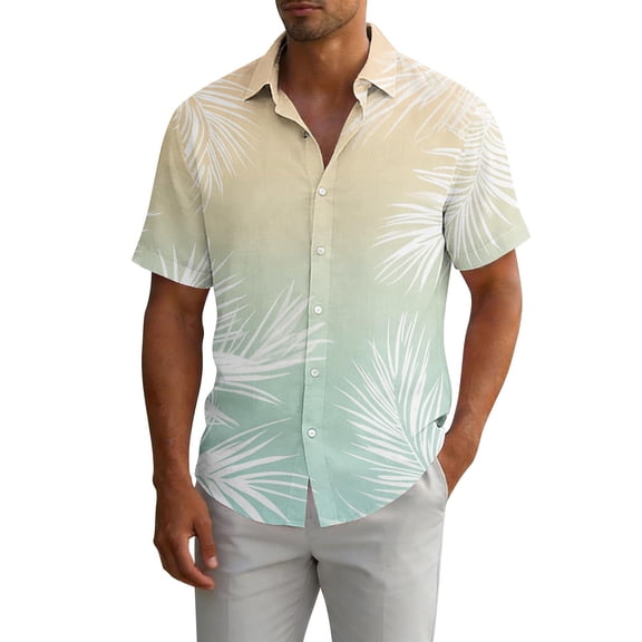 DJDLJWCJ Down Button T Shirts Men, Lightweight Breathable Tops Short Sleeve polo Shirts Men Summer Beach Shirts Multicolor M
