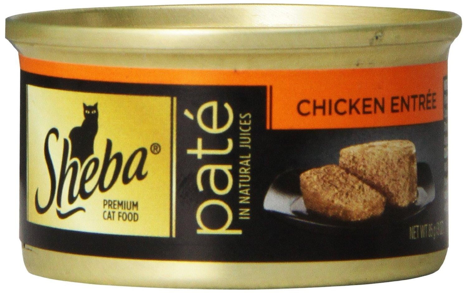 Sheba Pate In Natural Juices Chicken Entree Premium Cat Food 3 Ounce