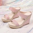 thumbnail image 5 of Wedge Sandals for Women Baeitkot Women Casual Round Head Comfy Slippers Wedge Heel Shoes, 5 of 9