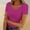 Purple T-Shirts for Women, variant on Olyvenn Stylish Women's Short Sleeve Scoop Neck Ribbed Knit T-Shirts Fitted Casual Tops Tee Summer Slim Basic Shirts Light Blue 8