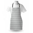 thumbnail image 3 of Black and White Apron Grunge Composition of Oriental Geometric Motifs Triangles and Stripes, Unisex Kitchen Bib Apron with Adjustable Neck for Cooking Baking Gardening, Black White, by Ambesonne, 3 of 3