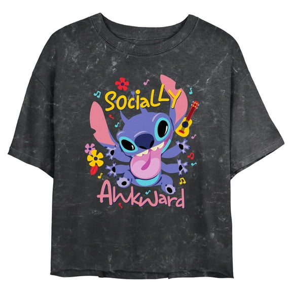 Juniors Lilo & Stitch Funny Socially Awkward T Shirt
