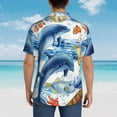 thumbnail image 6 of Easygdp Marine Animals Men's Hawaiian Shirts Print Lapel Short Sleeve for Beach, vacation, party, casual occasions - Large, 6 of 9