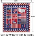 thumbnail image 2 of American Flag Shower Curtain 4th of July Independence Day USA Flag Patriotic Shower Curtains for Bathroom Waterproof Washable Polyester Fabric Bathroom Set with 12 Hooks 72"*72", 2 of 6
