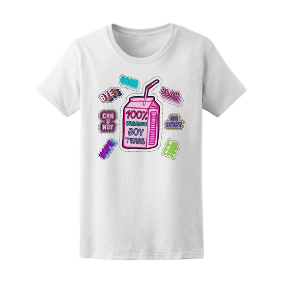 Cute Set Of Patches T-Shirt Women -Image by Shutterstock, Female Medium