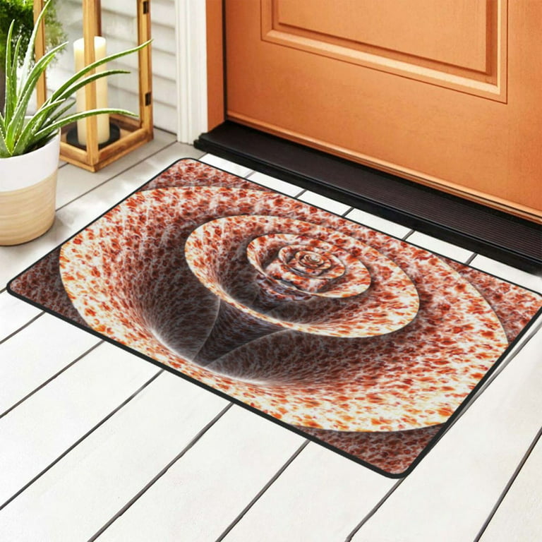 ZICANCN Area Rugs Doormat , Fractal 3d Spiral Flower Facecloth Non-Slip Floor  Mat Rug for Living Room Kitchen Sink Area Indoor Outdoor Entrance 72x48 