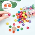 thumbnail image 3 of 100pcs 14x13mm Colored Round Wood Craft Beads for Jewelry Making DIY Crafts Decoration, 3 of 6