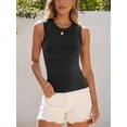 thumbnail image 3 of ANRABESS Womens High Neck Tank Tops Stretchy Sleeveless Racerback Sexy Slim Fit Basic Tee Shirts Y2K Trendy Summer Outfits Black X-Large, 3 of 8