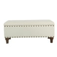 thumbnail image 5 of HomePop Large Storage Bench with Nailhead Trim, 42"W x 18"D x 18"H, Cream, 5 of 14