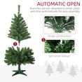 thumbnail image 2 of HOMCOM 4ft Tall Prelit Artificial Christmas Tree Holiday Décor with 208 Branches, 100 Warm White or Colorful LED Lights, Auto Open, 2 of 9