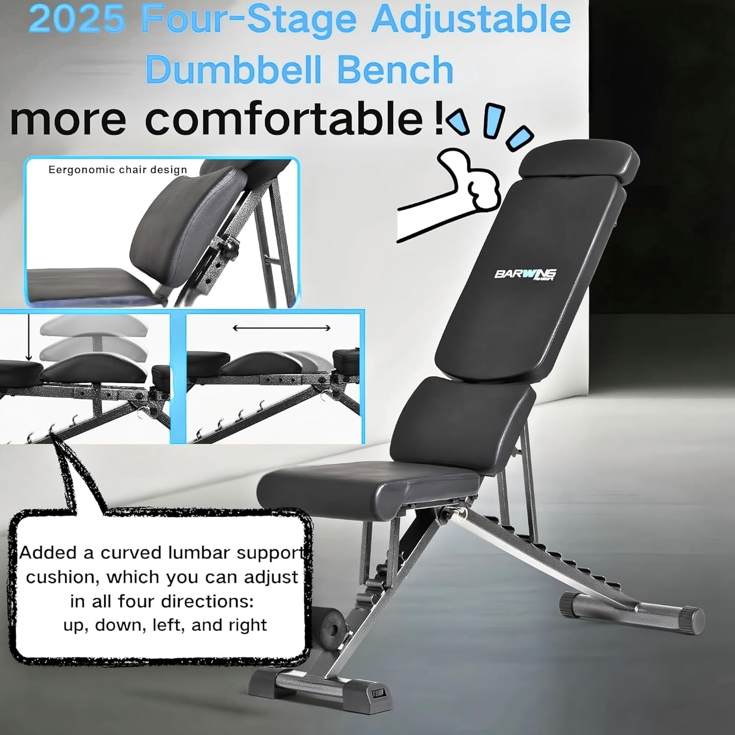 Adjustable Foldable Weight  for Home Gym, 700-800LBS Flat Incline Decline Workout  with 400+ Setups