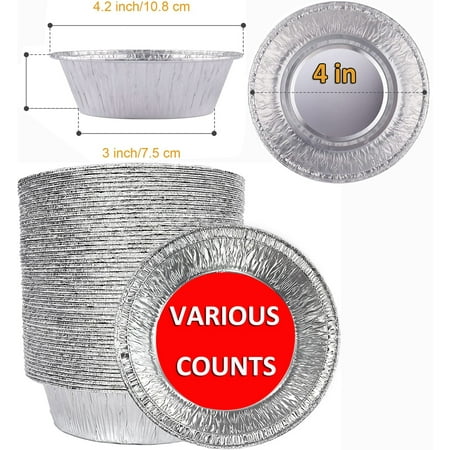 

4-inch (about 10.2 Cm) Aluminum Foil Mini Pie Plate -disposable Mini Pie Pot Suitable for Bakeries Cafes and Restaurants-durable Mini Pie Plate Suitable