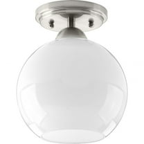 Open Box P350075-009-Progress Lighting-Carisa - Close-to-Ceiling Light - 1 Light in Mid-Century Modern style - 7.38 Inches wide by 8.75 Inches high-Brushed