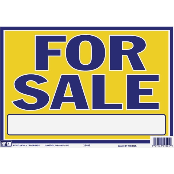 HY-KO Products 22405 for Sale Plastic Sign, 9" x 13", Blue/Neon Yellow