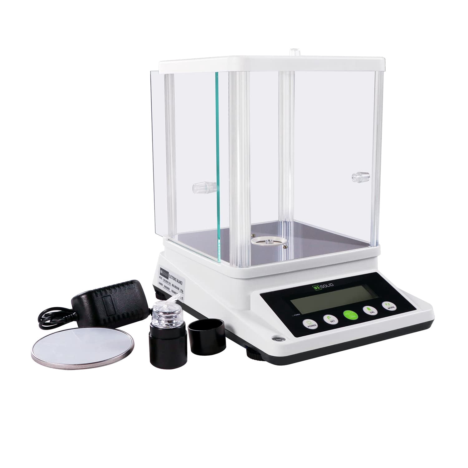 U.S. Solid Digital Analytical Balance 210g x 0.001g/1mg Electronic Lab Precision Scale with 1 LCD Screen, 4 Units Available, RS232 Interface