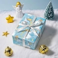 thumbnail image 2 of Blue Christmas Wrapping Paper Roll Religious Holiday Gift Wrap Craft Art Paper for Party DIY Wrapping Supplies, 58x23in, 1 Roll, 2 of 6