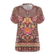 thumbnail image 4 of Camisetas Casuales de las Mujeres de Manga Corta de Cuello en V Oversized Camiseta Deportiva de Verano, Top Impreso Casual, 4 of 4