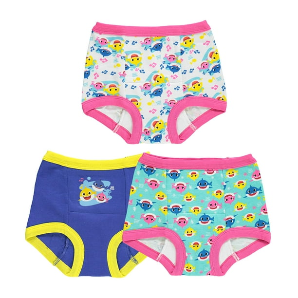 Baby Shark girls Potty Pant Multipacks Training Underwear, Shark Pink 3pk,  18 Months US
