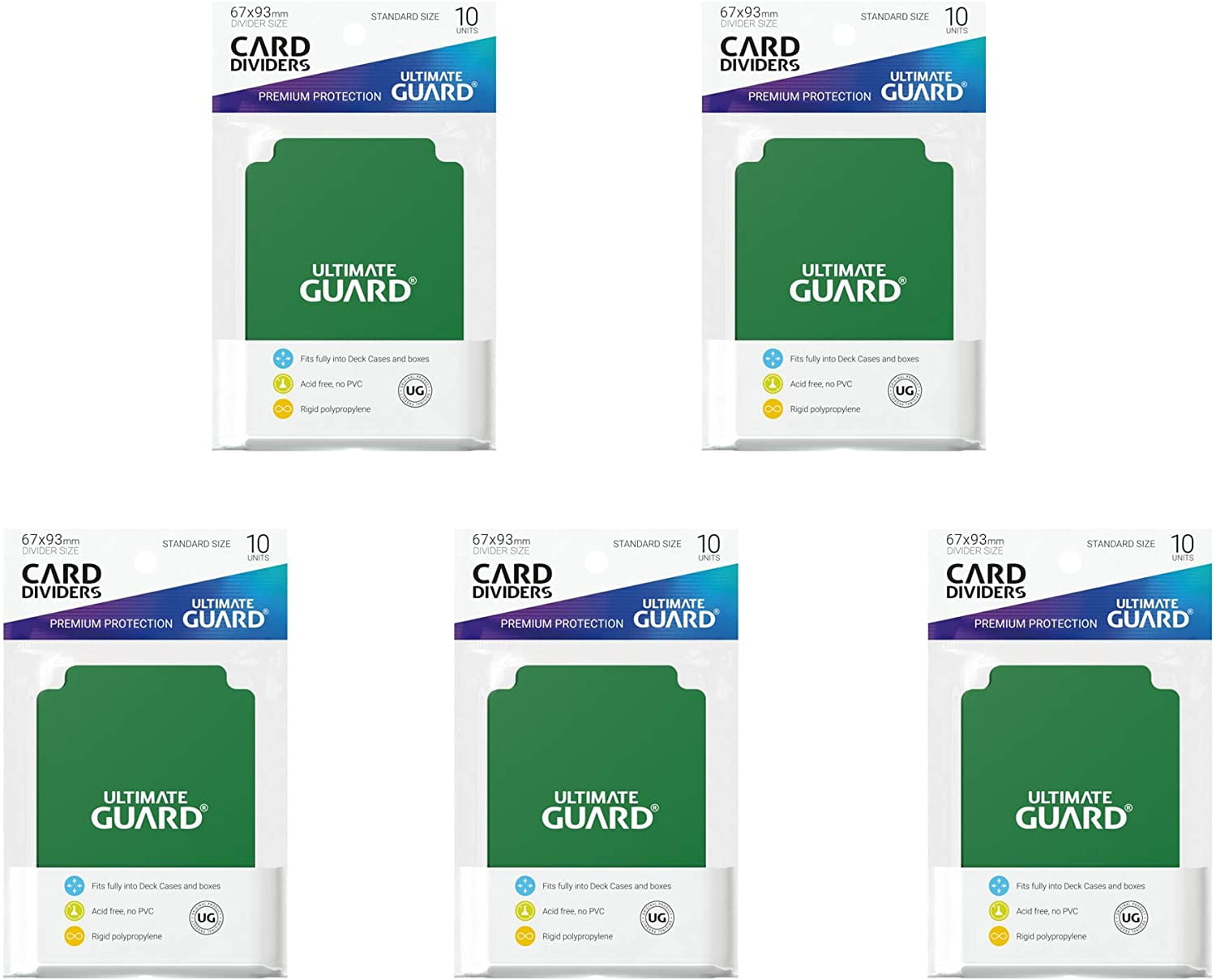 Confezione da 10 Divisori Verde 10 pcs Green Card Dividers Pack Ultimate G. 