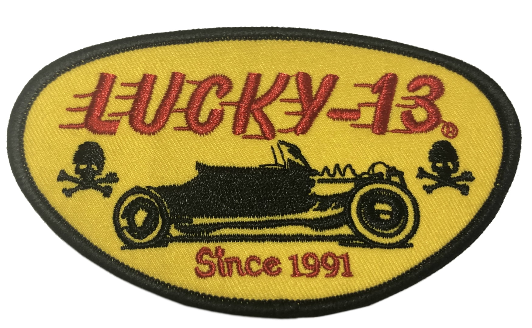 Lucky 13 Since 1991 Embroidered Patch Iron/Sew-On Applique Biker Emblem ...