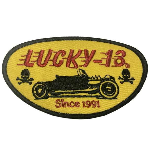 Lucky 13 Since 1991 Embroidered Patch Iron/Sew-On Applique Biker Emblem ...