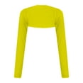 thumbnail image 2 of Women Long Sleeve Bolero Shrug Cropped Open Front Cardigan Jacket Yellow, 2 of 5